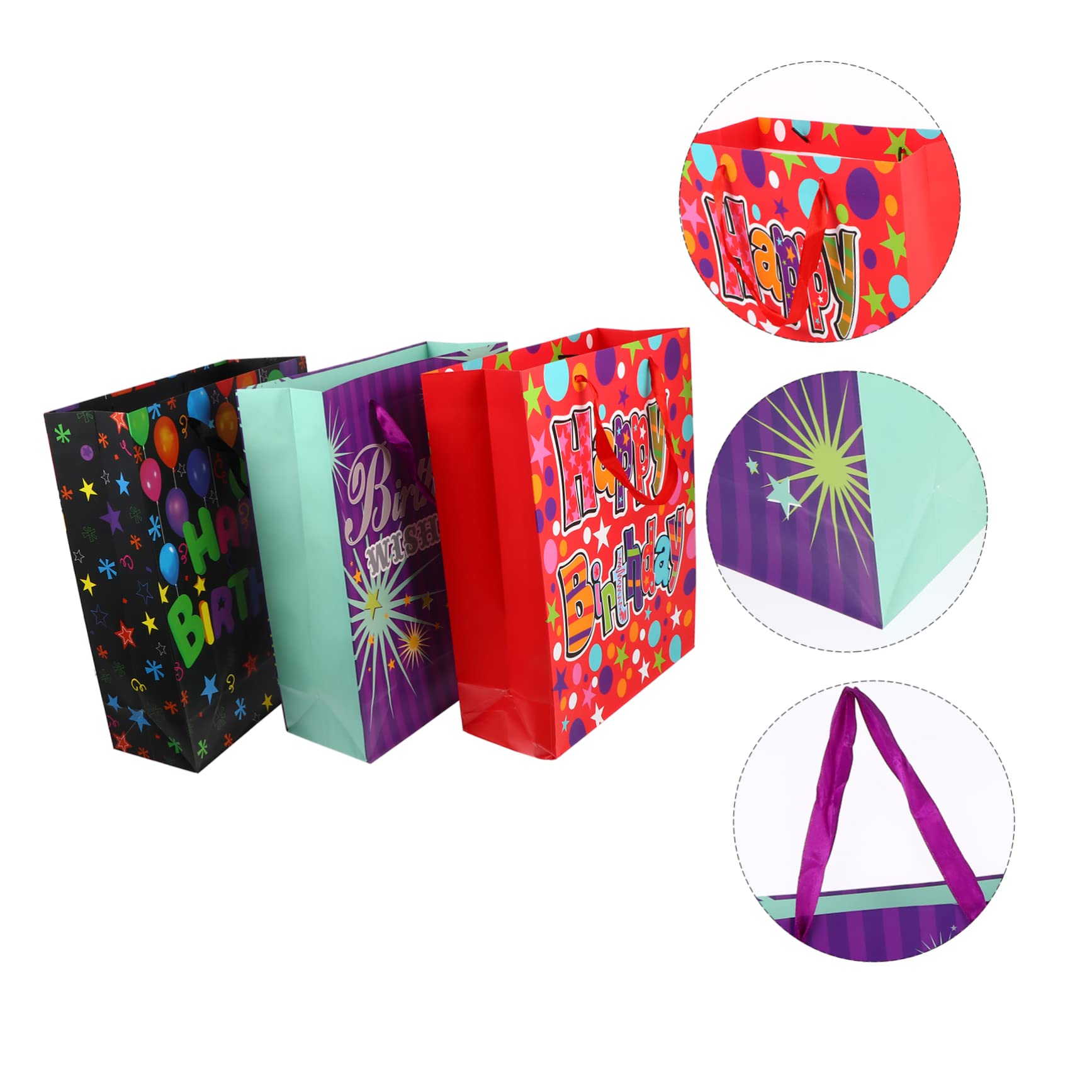 VALICLUD 12 Pièces Fourre-tout D'anniversaire Fourre-tout Délicats Pochette En Papier Couché Avec Poignées Portable Papier D'emballage
