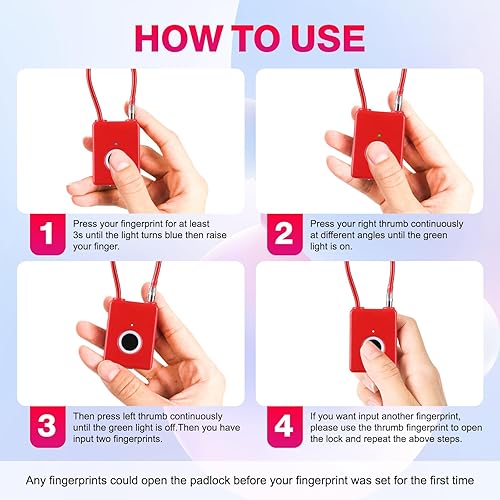 Miniatura 7 de Candado de huellas dactilares, cerradura inteligente para casillero de gimnasio para estudiantes, cerradura de combinación de huellas dactilares sin