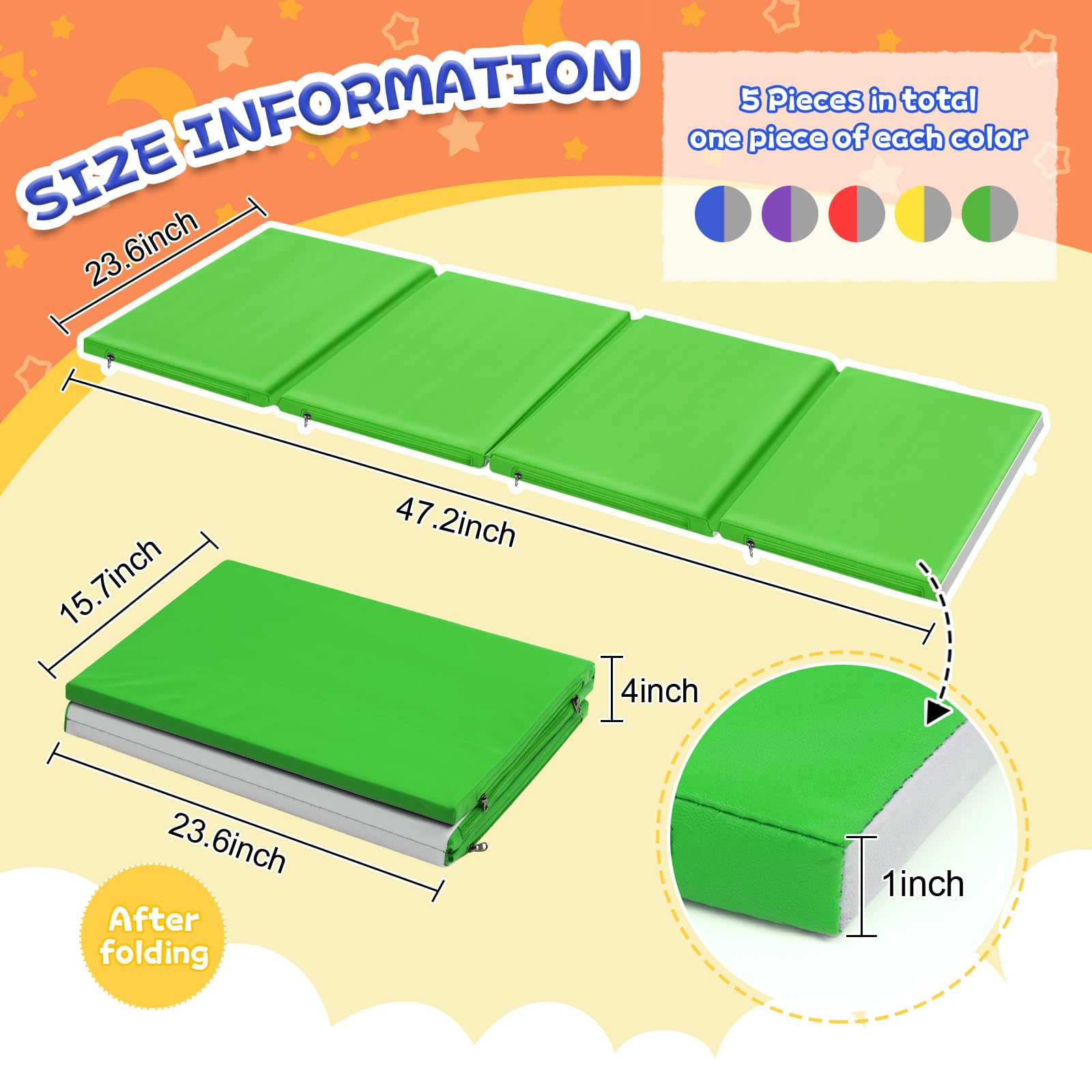 Wesiti 5 Pcs Daycare Nap Mat 47