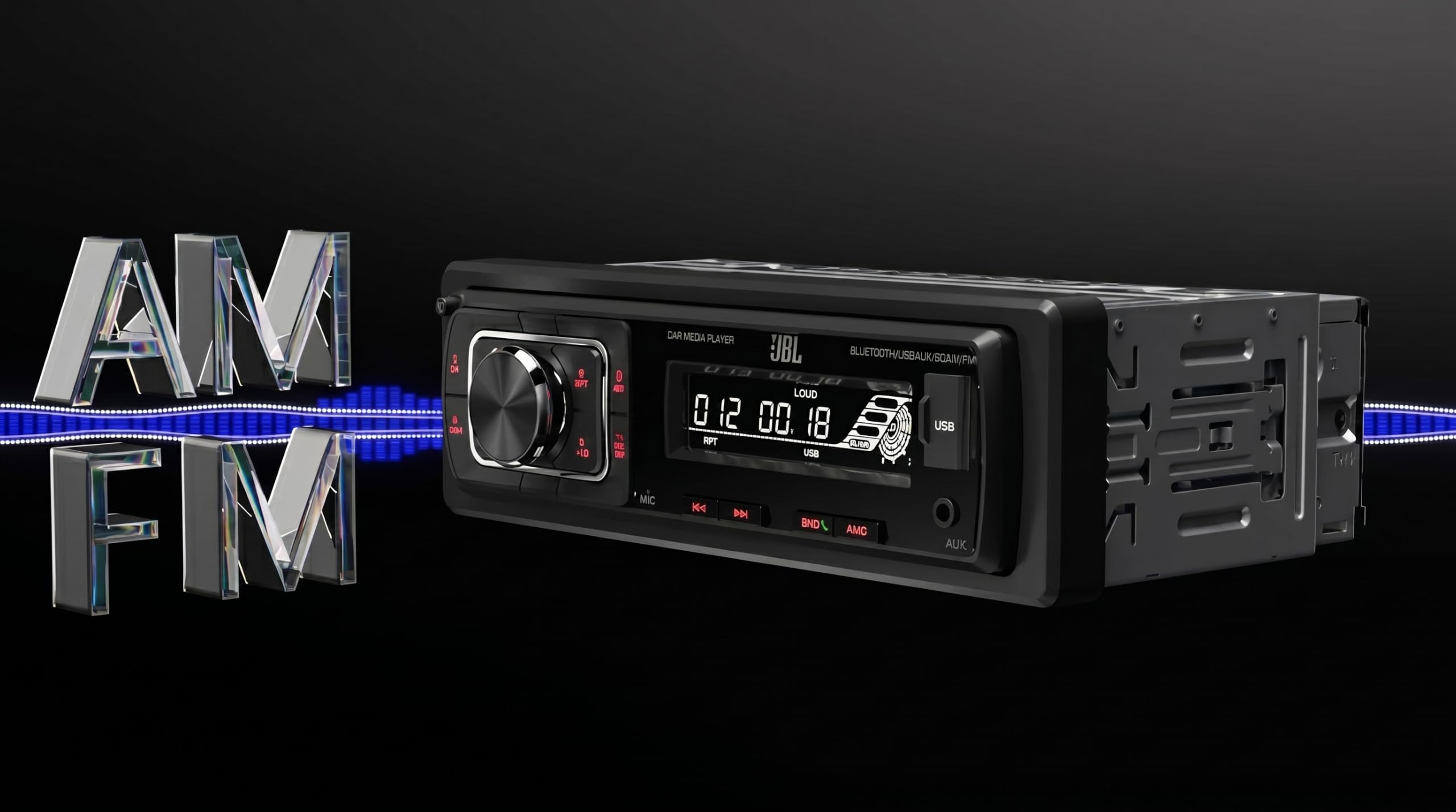 JBL Celebrity 150 Radio Coche Bluetooth por Harman Kardon Am/FM Auto Radio | 1 DIN Universal con Pantalla Desmontable y función de Manos Libres Coche Bluetooth, 4x50W, USB, SD, AUX y 2 Salidas RCA