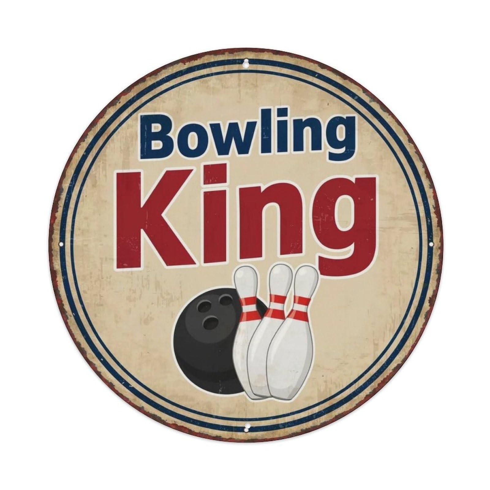 Bowling King Metal Tin Sign Plaque