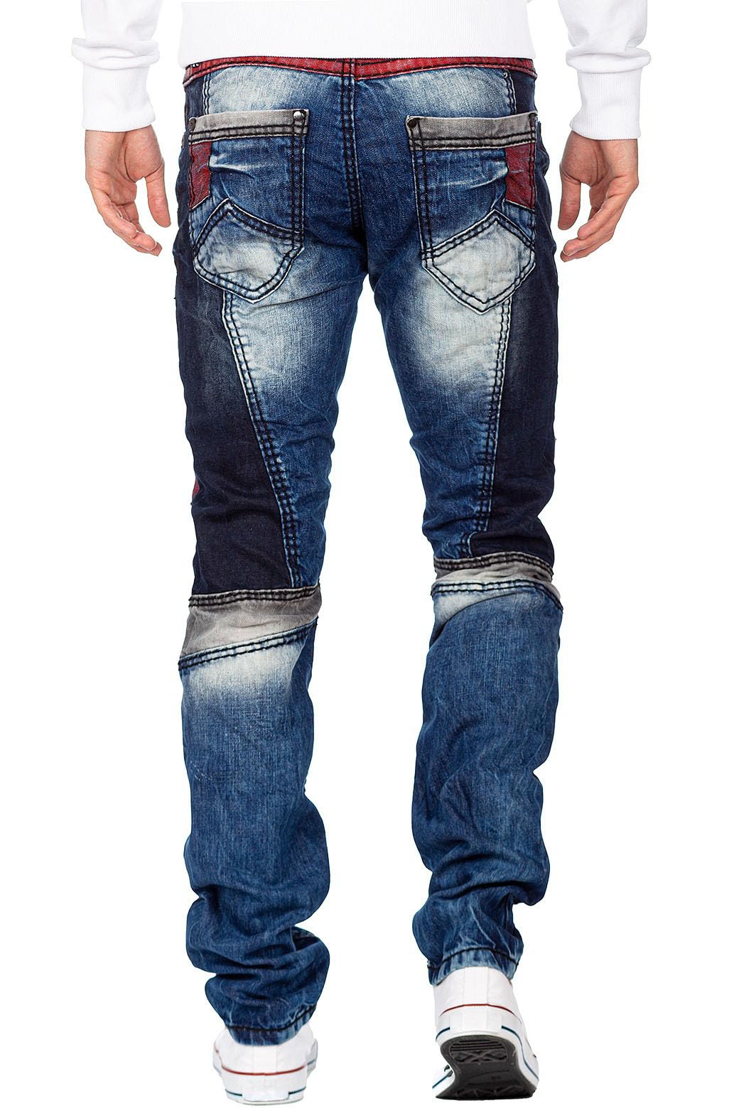 Cipo & Baxx Jeans da Uomo Regular Fit & Slim Fit – Denim alla Moda per Uomo con Effetto Used, Zip e Stile Biker | Jeans Blu e Neri per l’Uso Quotidiano e Il Tempo Libero