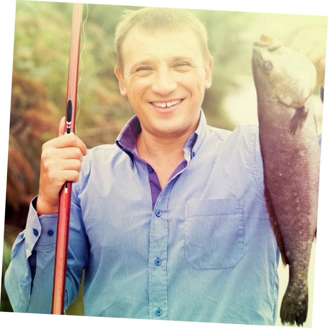 VANZACK Galleggianti da Pesca in Legno, 12 Pezzi, Grande Galleggiabilità, Coda Spessa e Visibile, per Pesca in Acque Dolci e Torrente