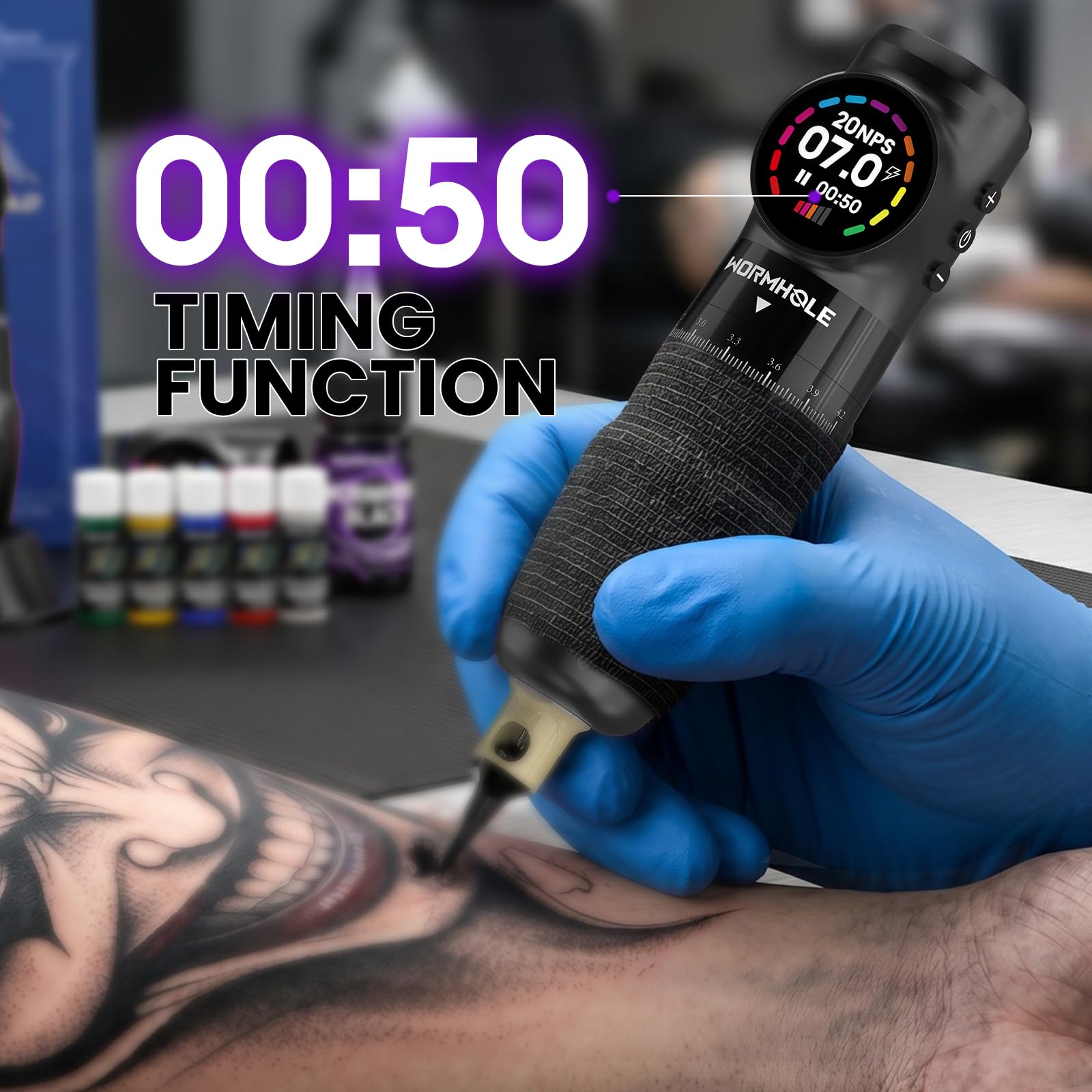 Amazon.com: Wormhole Wireless Tattoo Kit - 7 Adjustable Stroke