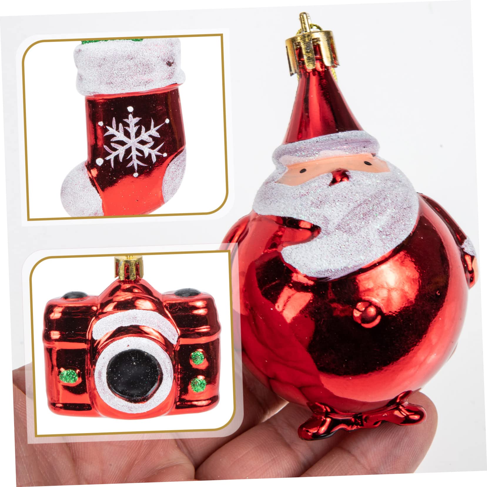 Cabilock 12 Piezas decoración del árbol de Navidad Adorno Colgante de Navidad decoración de la Natividad Colgantes navideños Manualidades navideñas Adornos para arboles de Navidad Rojo