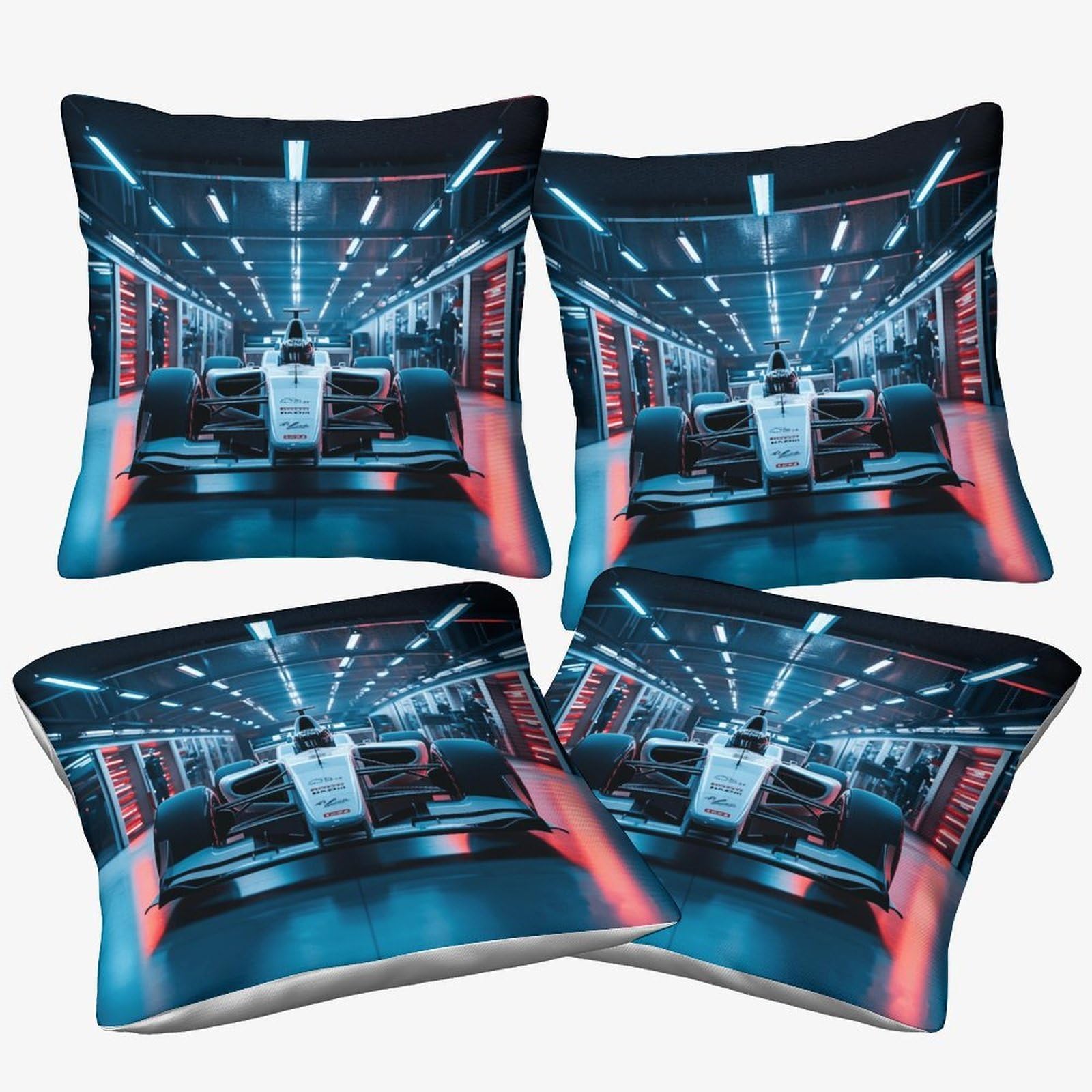 Dafufbw Formulaa Racing-3 Racing Car Cushion Cover 50X50cm, 4Pcs Formulaa Racing Throw Pillow Cover For Couch Sofa Home Decor, Microfiber