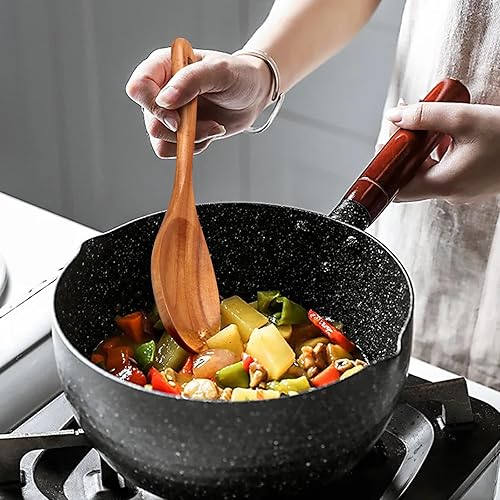 Miniatura 6 de Juego de utensilios de cocina de madera de teca de 6 piezas, herramientas de cocina antiarañazos y no tóxicas con espátula, espátula ranurada,