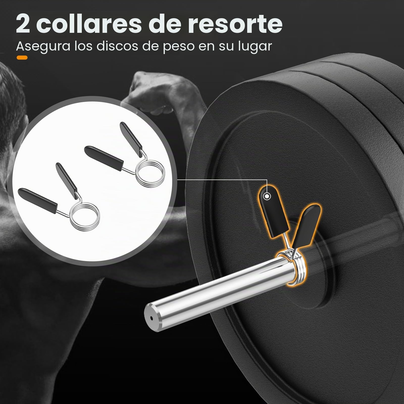 FANTASK Barra de 3 piezas, barra hexagonal de 25 mm, soporta hasta 226 kg, soporta 2 cierres de muelle, barra hexagonal para sentadillas, peso muerto, elevación de hombros, plata