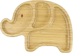 Clingo Prato De Bambu Elefante Com Ventosa, Modelo: 3045
