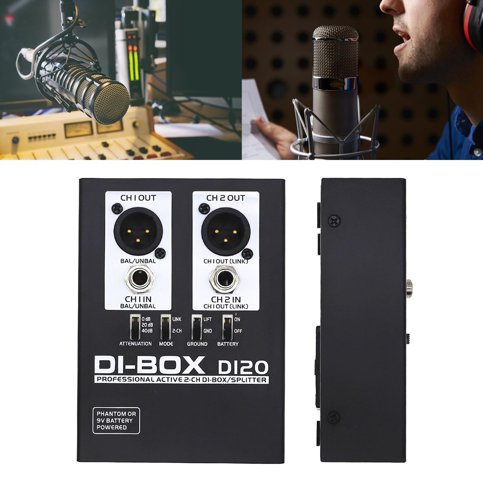 DI20 Sound Active BOX Professionale 2 Canali Box/Splitter Per Stage Studio Converte Sbilanciato A Suono Bilanciato