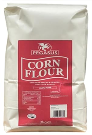 Pegasus Cornflour 3kg Pack of 1 | Fine Corn Starch for Thickening Sauces, Gravies, Soups, Custards, and Baking | Premium Kitchen Essential for Smooth, Consistent, and Versatile Cooking Results