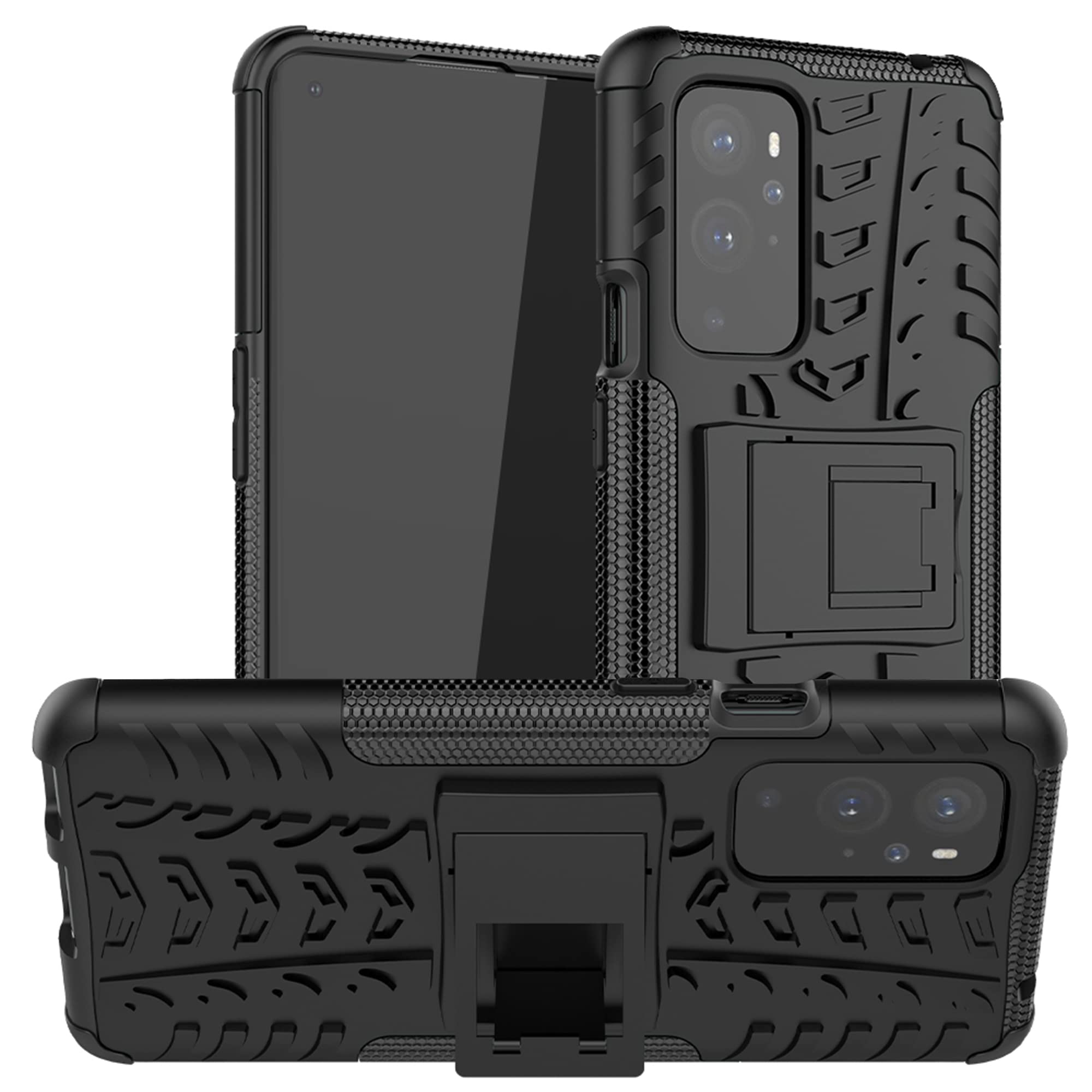 Compatible with OnePlus 9 Pro case，Shockproof Heavy Duty Combo Hybrid Rugged Dual Layer Grip Cover with Kickstand for OnePlus 9 Pro Smartphone（Not Applicable OnePlus 9,Black