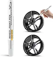 Tinta de retoque de borda preta brilhante, kit de retoque de roda, tinta de aro de roda, tinta de aro para reparo de roda de carro, reparos rápidos e fáceis para erupções cutâneas, arranhões e