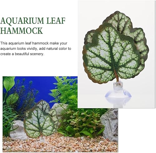 Miniatura 4 de iplusmile Betta - 2 almohadillas para hamacas de hojas de acuario, accesorios para plantas de pecera, accesorios para jugar escondites y