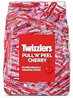 Vista 1 de Pullin Peel Cereza Caramelo de Regaliz – Paquete de 36 bocados envueltos individualmente, caramelo rojo suave y masticable, bolsa de 1 libra