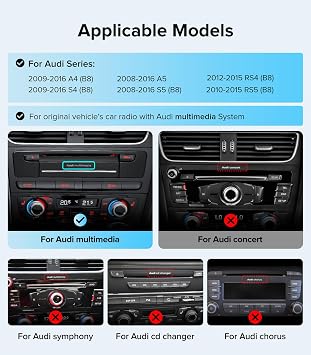 12.3 CarPlay Radio for 09-16 Audi A4 B8 A5 S4 S5 MMI 3G System