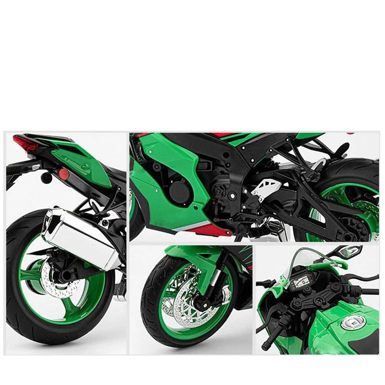 Modello di Giocattolo Motocicletta Suono E Luce Casa Giocattoli Collezione Hobby Regalo 1:9 per Kawasaki per Ninja ZX-10R Modello in Lega Pressofusa(Black)