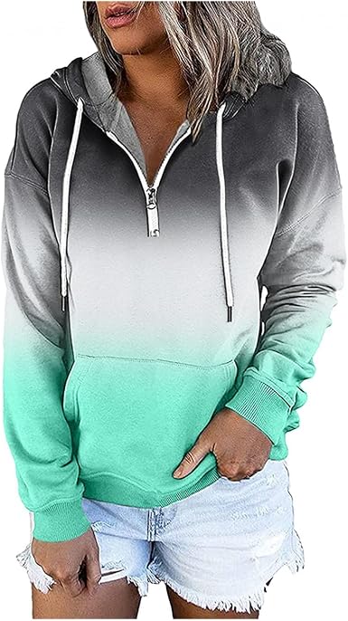 Amazon.com: wlczzyn Sudadera de manga larga con capucha para mujer, con  cierre de bloque de color, informal, con bolsillo : Deportes y Actividades  al Aire Libre