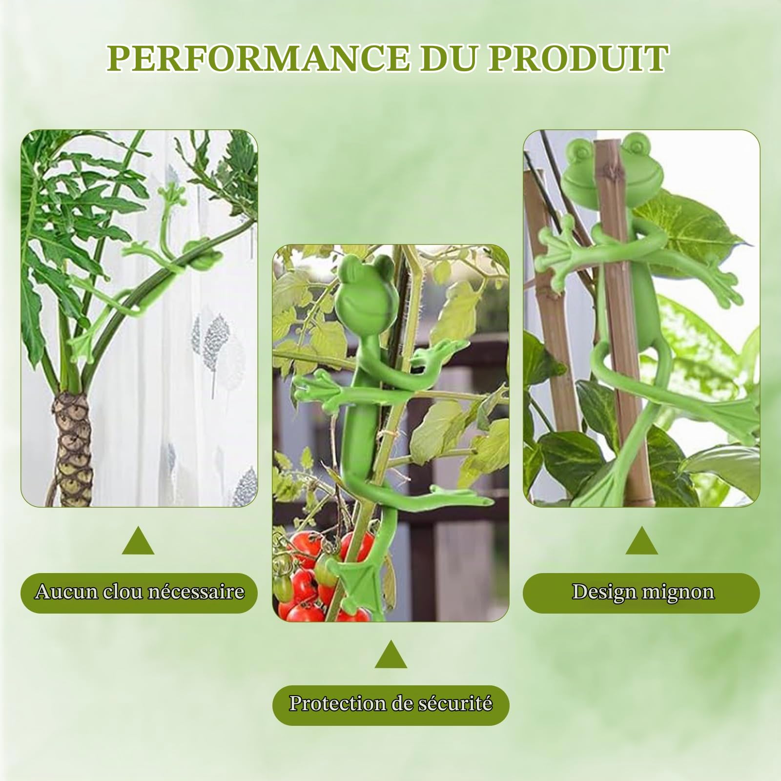 6 Pièces Attaches en Forme de Grenouille pour Plantes | Flexibles Pliables Attaches de Câble, Ajustables Réutilisables Décoratifs Supports pour Plantes, Grenouille Decoration Jardin