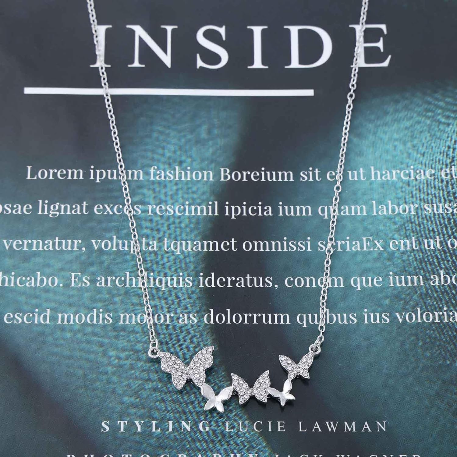 Vintage Crystal Butterfly Choker Necklace Silver Rhinestone Butterfly Pendant Necklace Pave Cz Butterfly Necklace Boho Butterfly Chain Necklace Jewelry for Women - Image 6