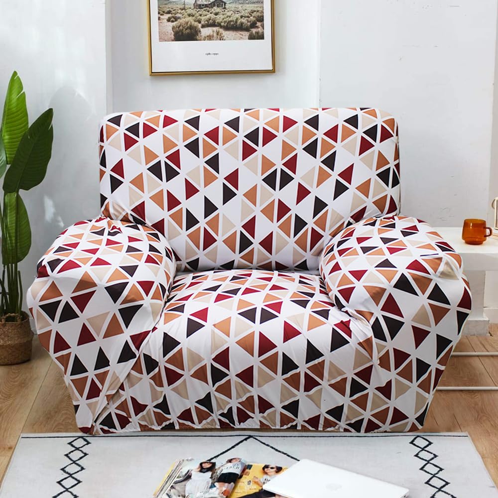 Furshine Universal Sofa Cover Big Elasticity Cover for Couch Flexible Stretch Sofa Cover | 220 GSM (Color Triangle, Single Seater (90-145cm)) (B0DF541QP8) Amazon Price History, Amazon Price Tracker