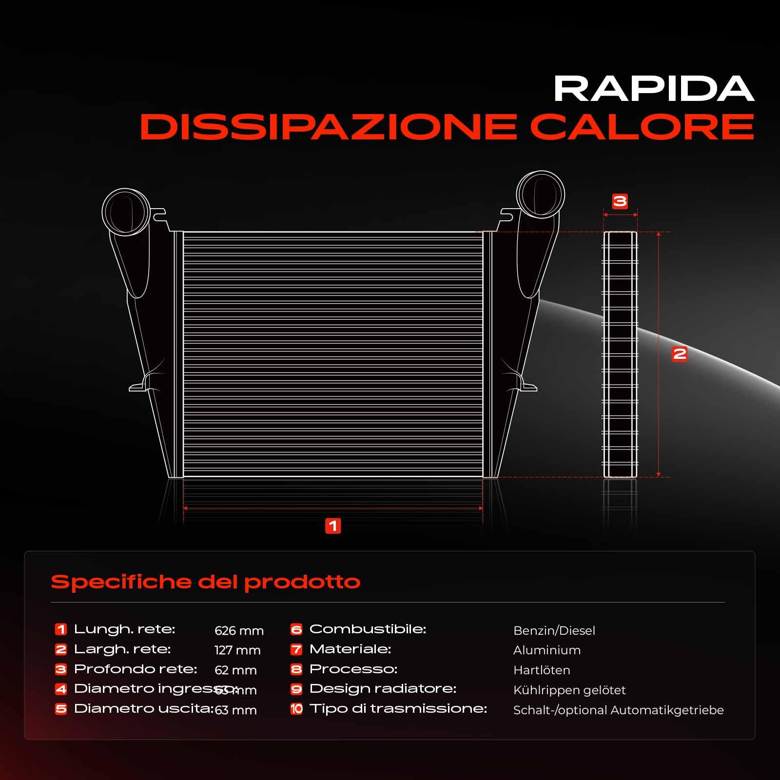 Frankberg Intercooler turbocompressore raffreddamento motore A2045000300