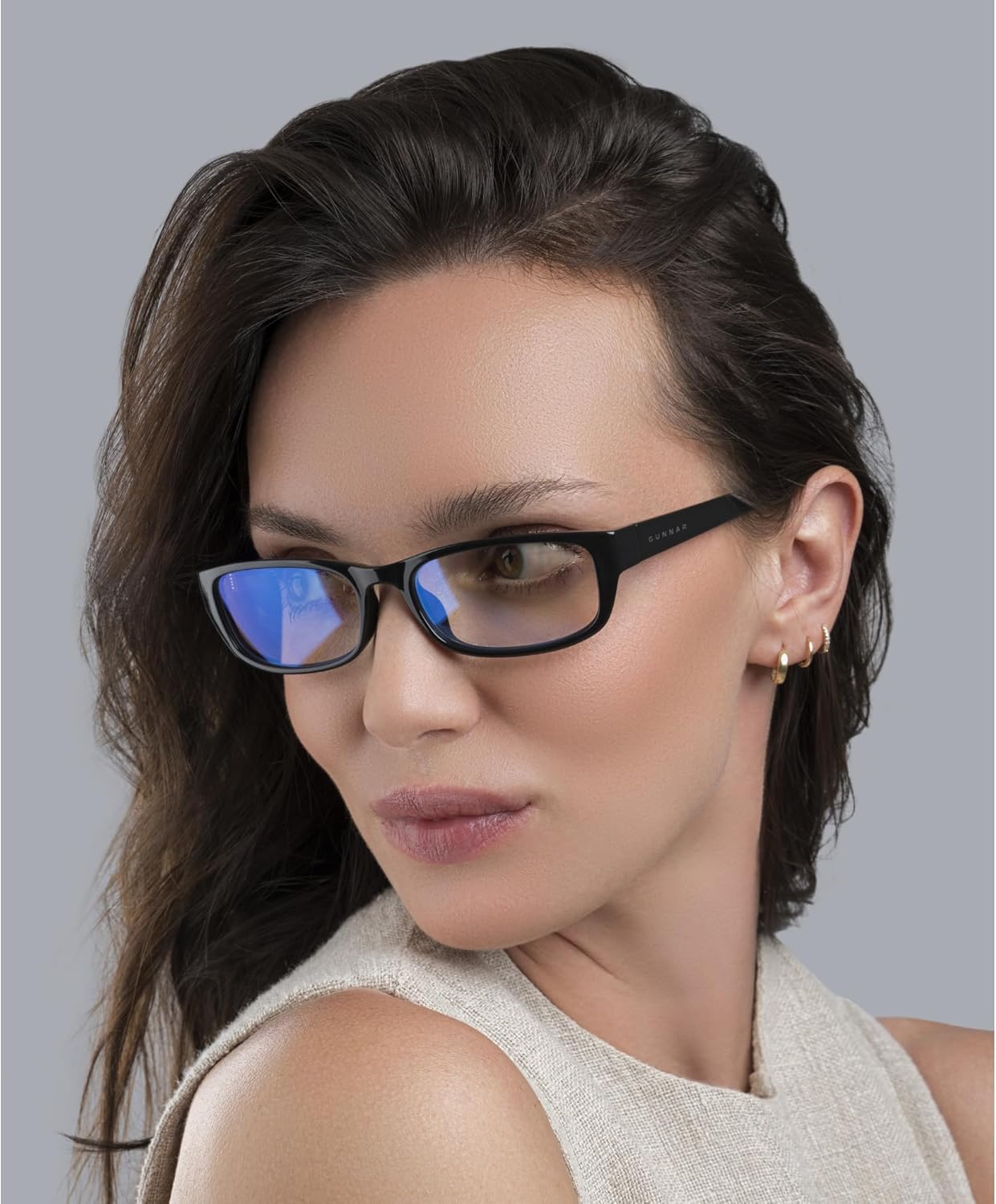 GUNNAR Womens Computer Glasses - Elin Onyx Clear Lens - Blue Light Blocking Anti Glare