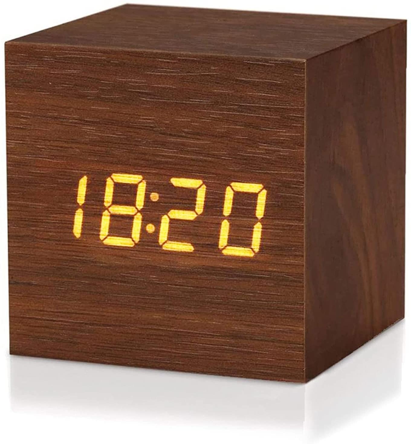 Buy Wooden Digital Alarm Clock Cube Little Clock, LED Table
