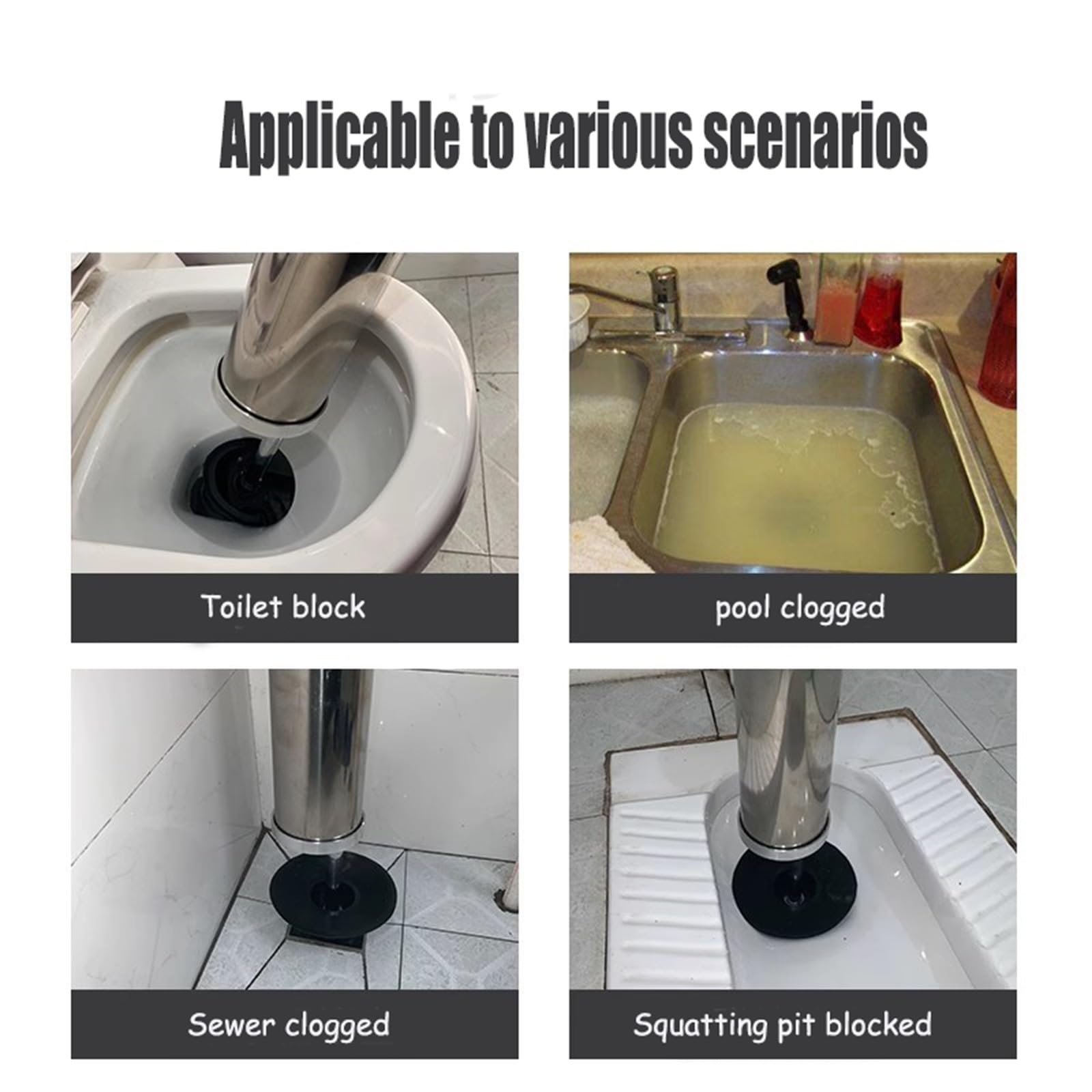 Desatascador De Inodoro, Kit De Drenaje De Aire De Alta PresióN con BaróMetro, Desatascador De Inodoro, Removedor De Obstrucciones para Fregadero Obstruido, Drenaje De Piso