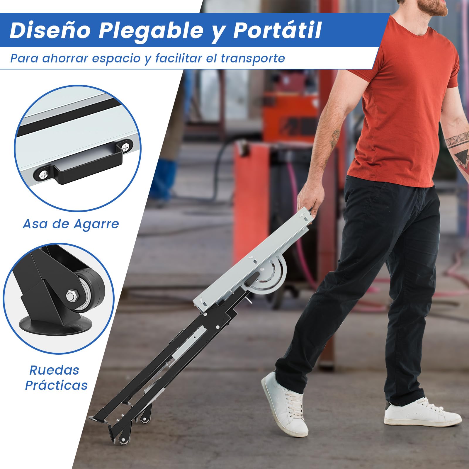 COSTWAY Mesa de Soldadura Plegable, Carro Herramientas con Ruedas, Altura Ajustable en 4 Niveles y Inclinable de 5 Ángulos de Inclinación, Banco de Trabajo de Soldadura Plegable y Portátil