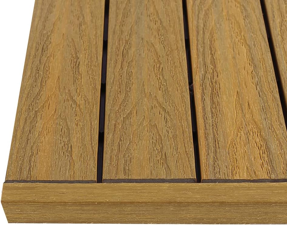 1/12 ft. x 1 ft. Quick Deck Composite Deck Tile Straight Trim in English Oak (4-Pieces/Box)