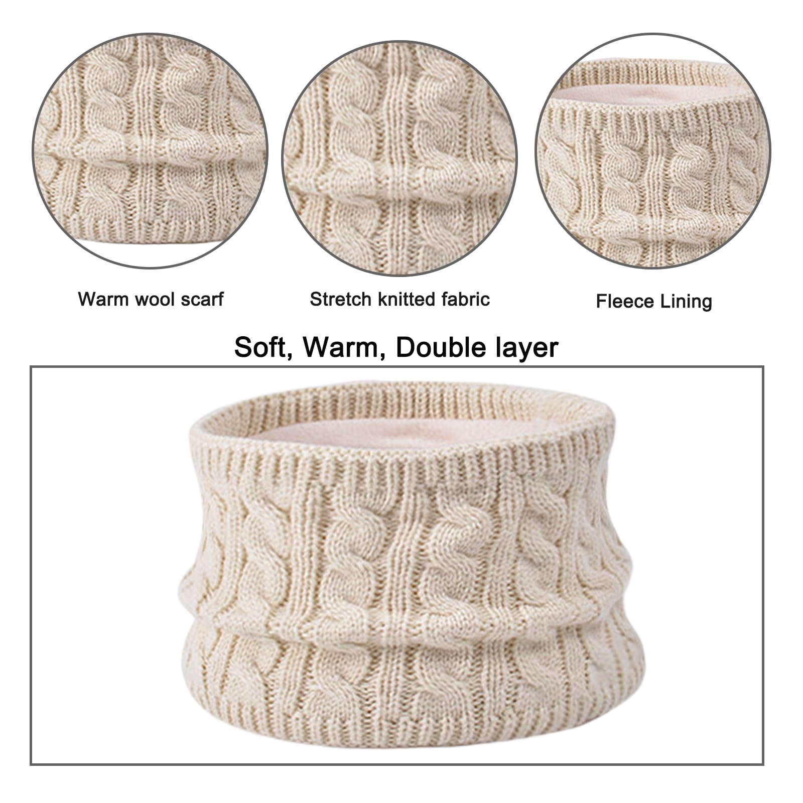 Niños Conjunto Gorro de Punto Bufanda Guantes Set 3 en 1, Invierno Cálidos Beanie con Orejeras Caliente Bufanda Pantalla Táctil Guantes para Niños Niñas 4-10 Años