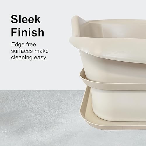 Miniatura 8 de Mr. Catman Caja de arena grande para gatos con bandeja de almacenamiento extra grande integrada, eficiente sistema antiseguimiento y control de