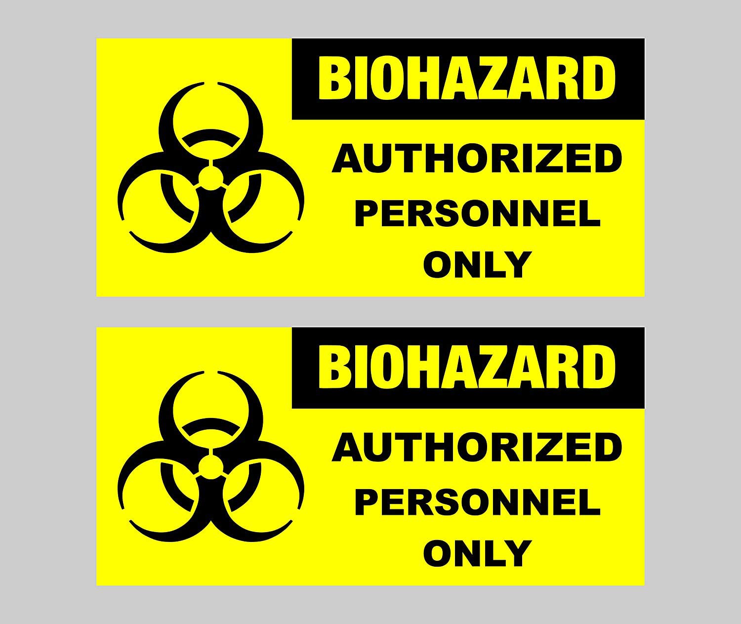 SIGNOOGLE Authorized Persons Only Biohazard Sign Small Printing Biohazard Stickers Pack Of 2