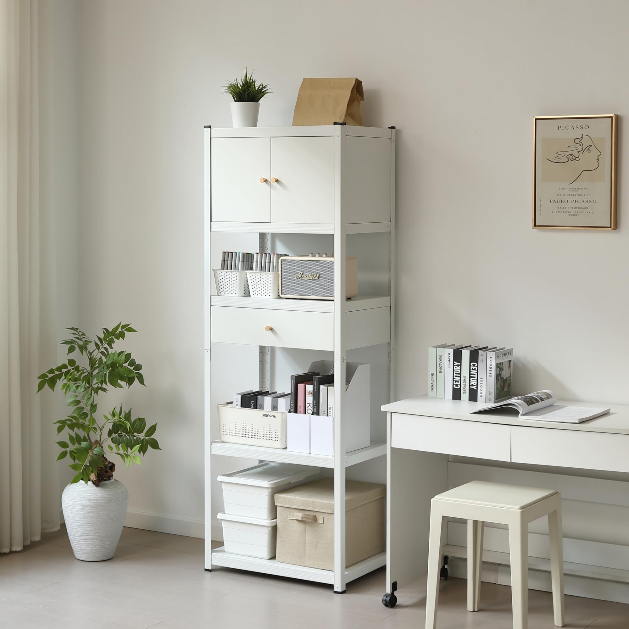 新作発表タイムセール中！スチール製可動ラック　分割可能　大容量　WHITE Amazon｜スチールラック オープンラック 可動棚 分割可能 大容量 幅