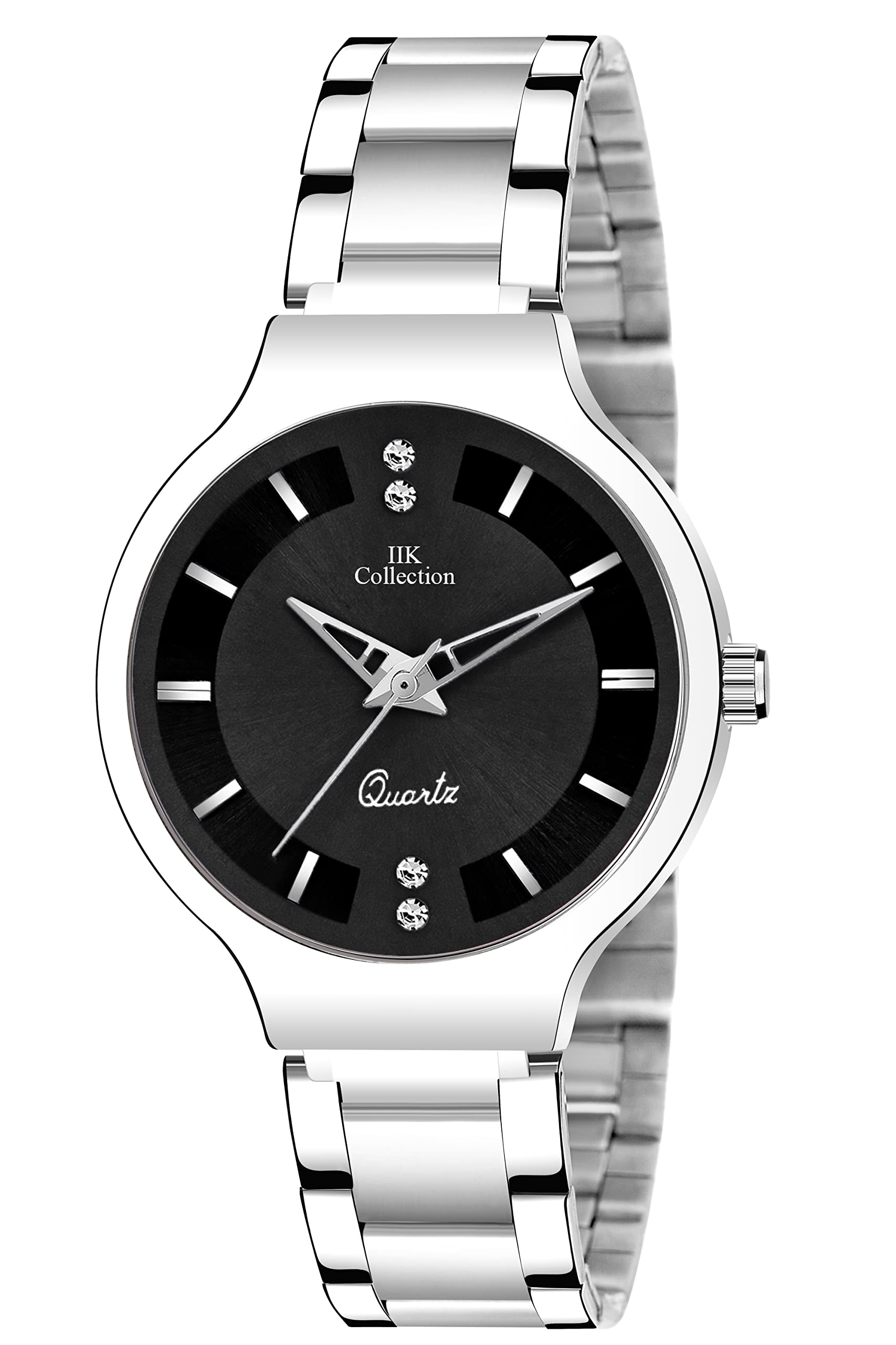 IIK COLLECTION Analogue Round Studed Dial with Silver Bracelet Strap Girls & Womens Wrist Watch IIK-3094W (B09P1K6ZQB) Amazon Price History, Amazon Price Tracker