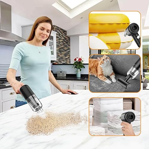 Miniatura 7 de FEIMUOSI Aspirador de coche de alta potencia - 3 en 1 12000 PA sin escobillas, motor sin escobillas, aspiradora de mano para coche, portátil, mini