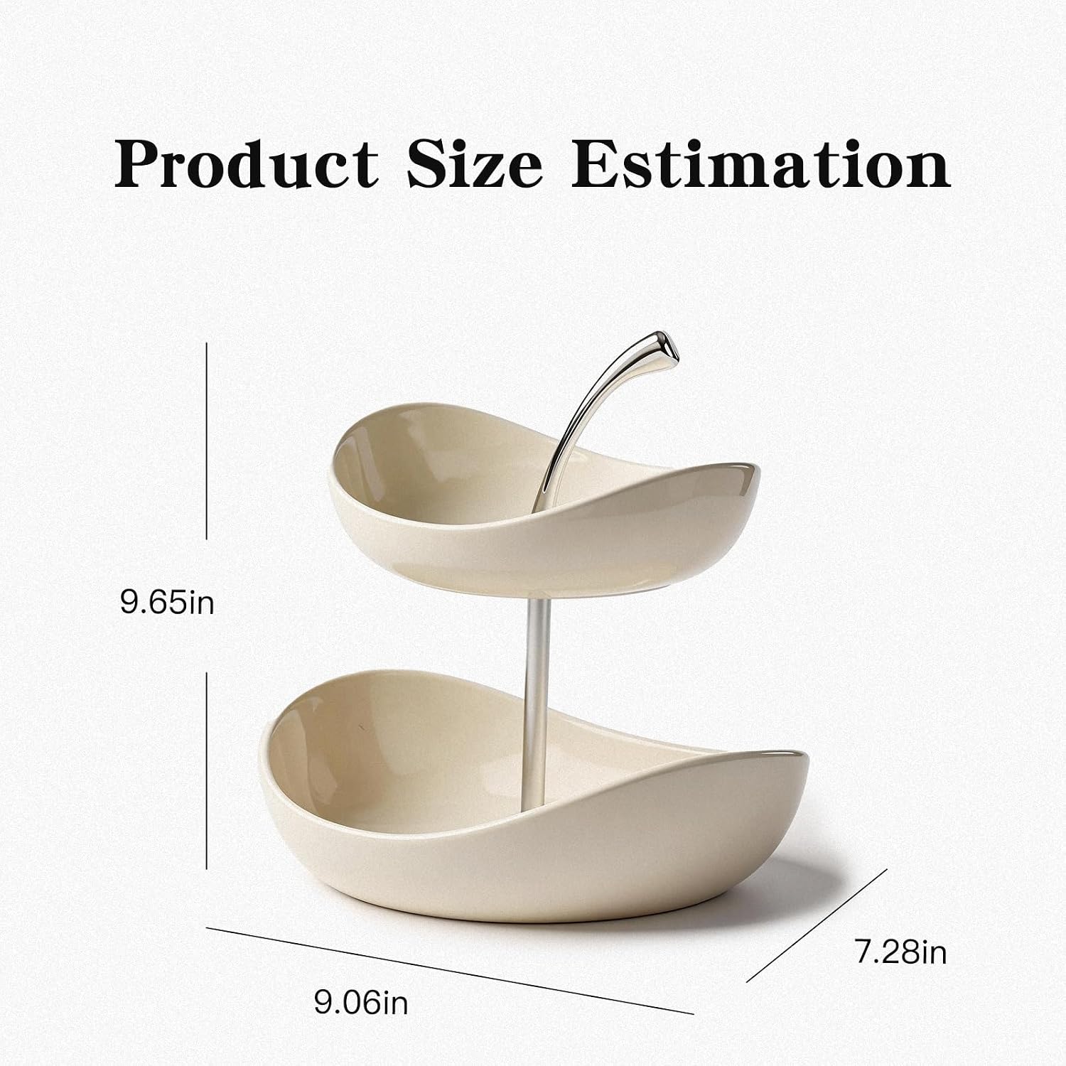 2 tier fruit basket, tiered fruit bowl – 2-Tier Ceramic Fruit Stand for Kitchen Counter, Decorative Serving Tray for Snacks, Desserts & Fresh Produce