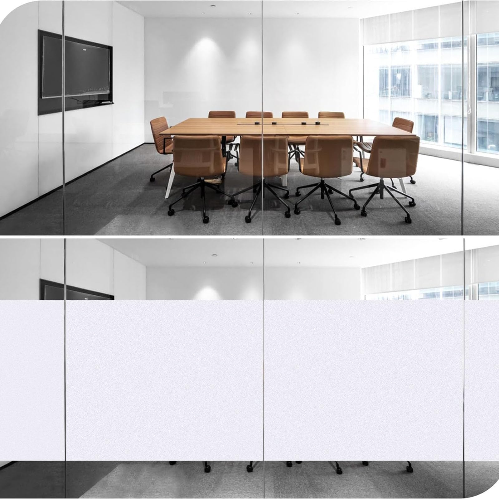 Film Electrostatique Vitre 45 x 335 cm Opaque Bon Intimité Anti UV Anti Chaleur Non Adhesif Fenêtre Film Electrostatique Opaque pour Salle de Bain Cuisine Bureau, Blanc Mat