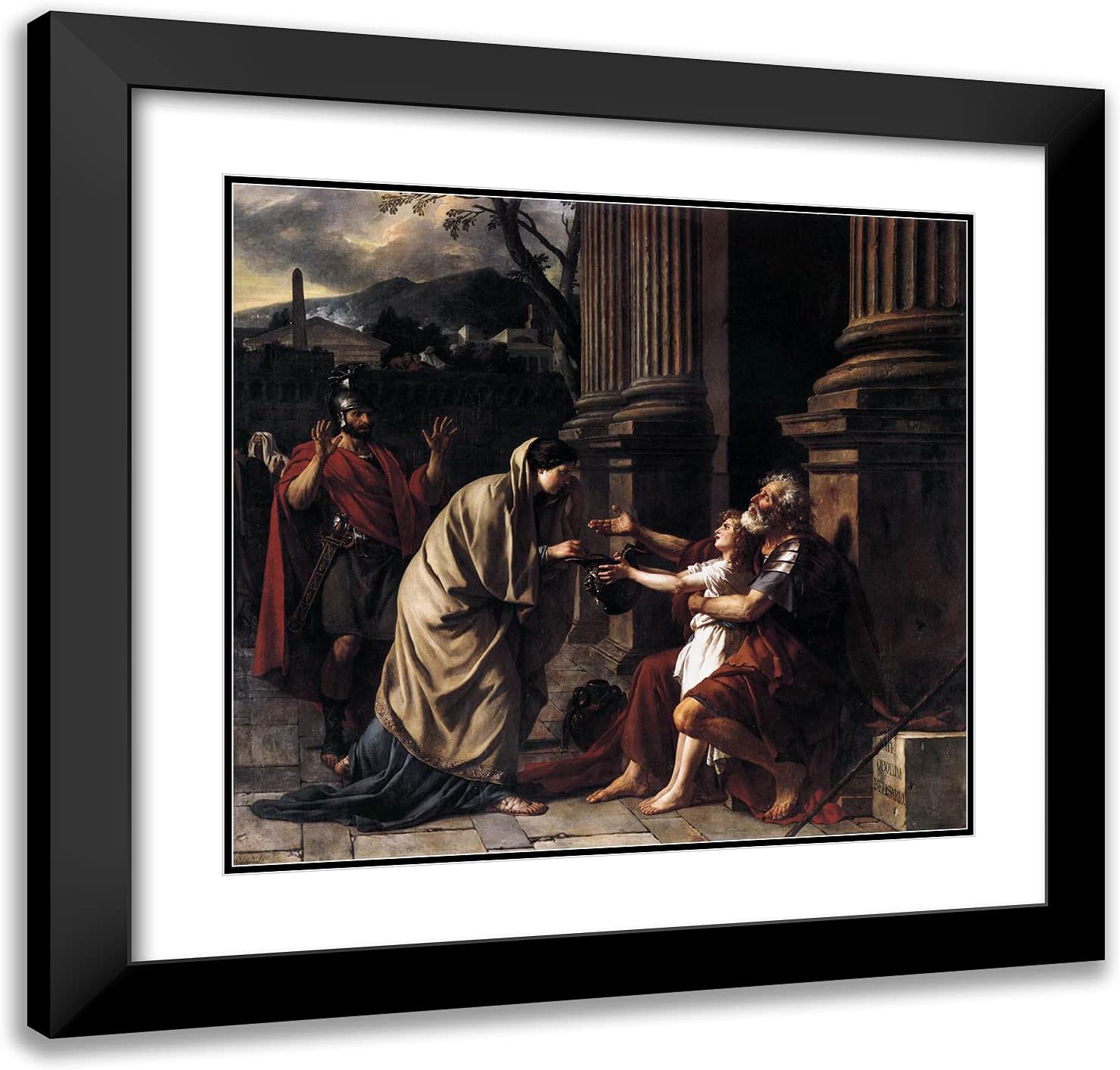 ArtDirect David, Jacques-Louis 21x20 Gold Ornate Framed Art Print with Double Matting Titled: Belisarius Begging for Alms
