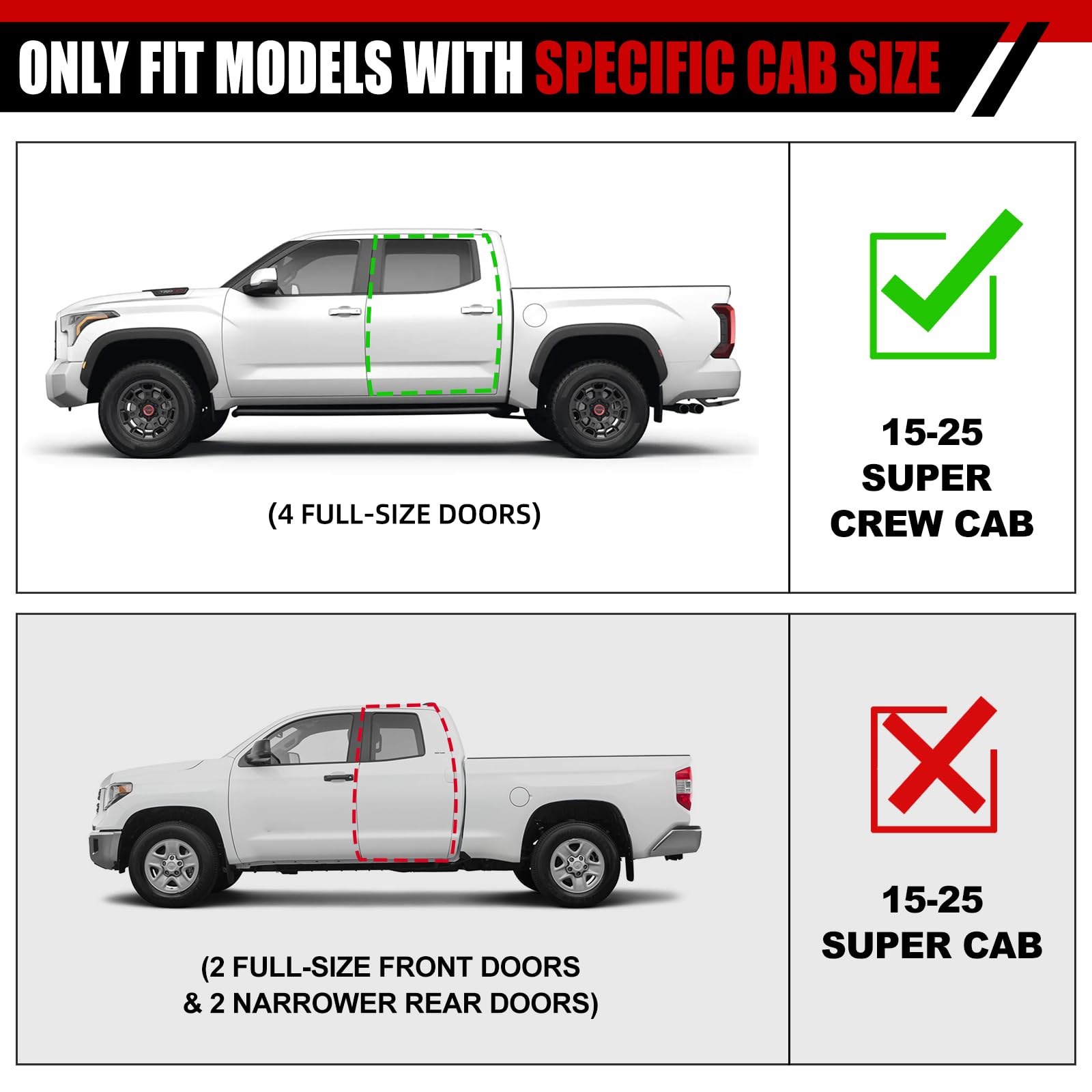 TAC Rocker Running Boards Compatible With 2015-2025 Ford F150 SuperCre