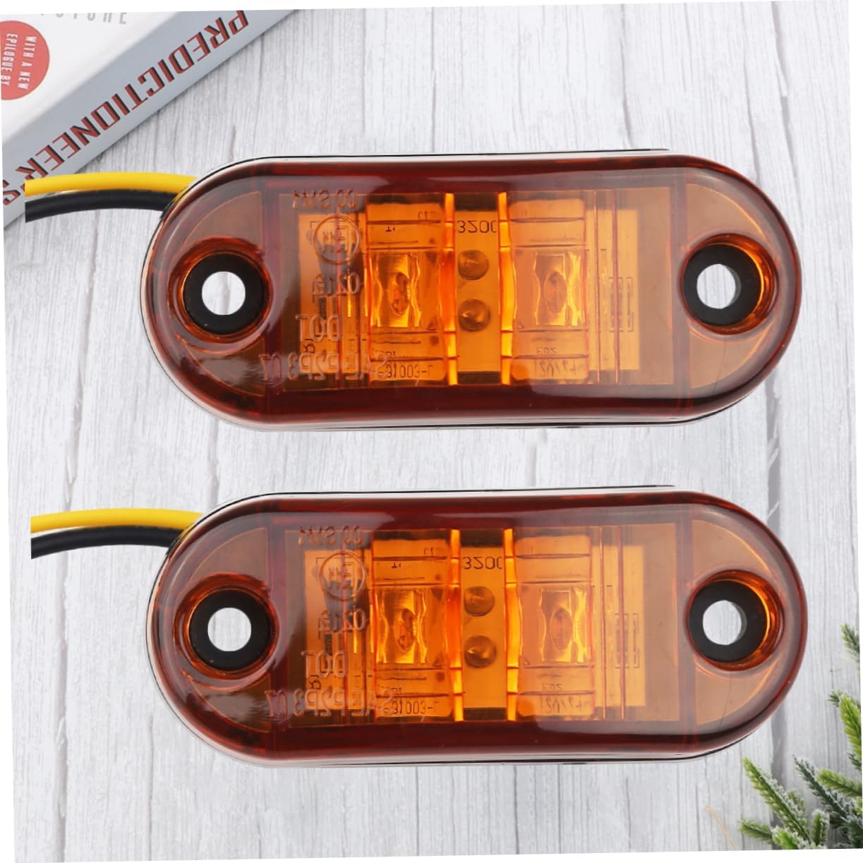 2pcs High Brightness Dual Color Led Trailer Lights Turn Signal Indicator for Truck Yellow Running Lamp Replacement for Incandescent Lights