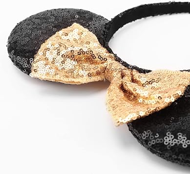 AQOKKA Mouse Ears Headbands with Bow Minnie Ears Cosplay Costume Hair Accessories for Women Birthday Party Decoration