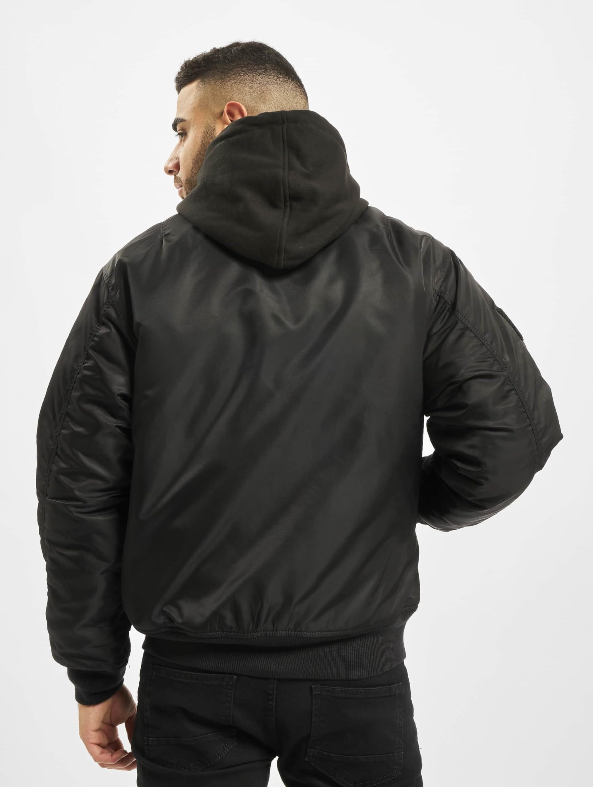 Brandit MA1 Sweathood Uomo Giacca Bomber nero 100% nylon