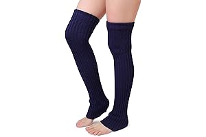 Women's Navy Blue Over the Knee High Socks - Warm Thermal Leg Warmers