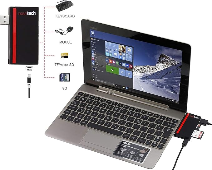 Navitech Hub USB 3.0 2 en 1 para Laptop Tablet miniatura 6
