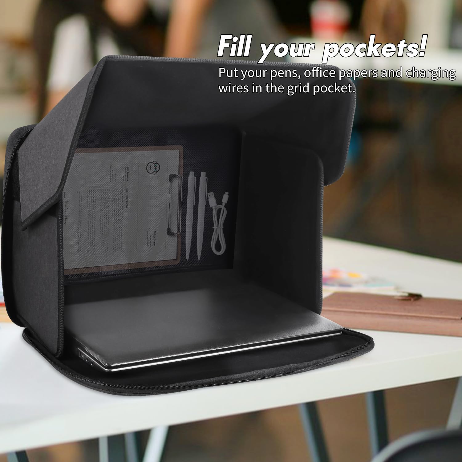 Visor de laptop Sun, Sunshade de la computadora portátil, pantalla de privacidad, bolso de Sunshade de la computadora portátil para trabajos al aire libre, portada de laptop plegable al aire libre