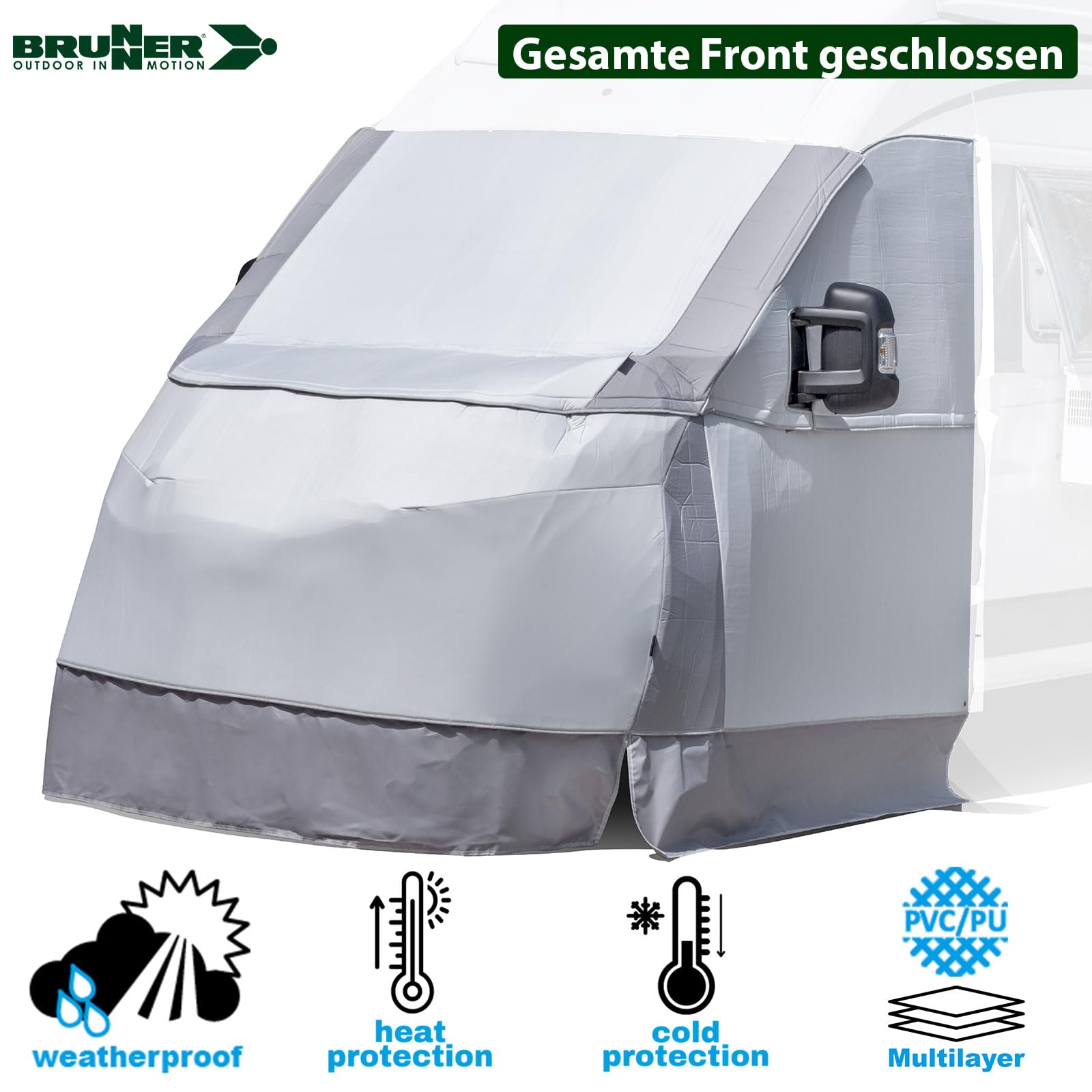 BRUNNER CLI-MATS XT Thermomatte Wohnmobil für Mercedes Benz Sprinter 07/2018 bis Heute, Kälteschutz Winter, Hitzeschutz Sommer, Schutz-Plane Außen, zweiteilig