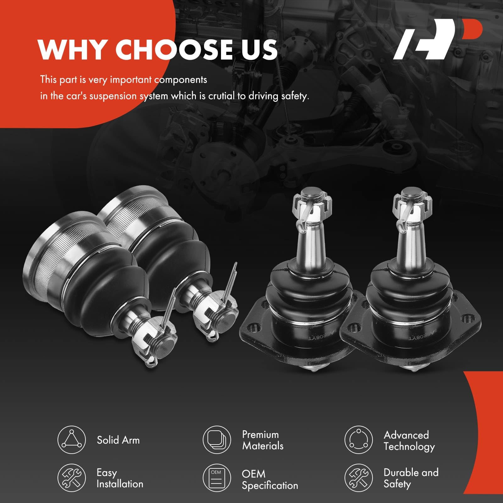 Front Upper Control Arm Ball Joint Pair For S10, S15, Blazer, El Camino | LH & RH Set
