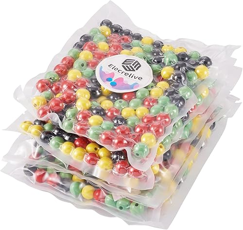 Miniatura 4 de 160 cuentas de madera redondas multicolor de 0.63 pulgadas (0.630 in), color amarillo, rojo, verde, cuentas de madera sueltas para hacer joyas, mes